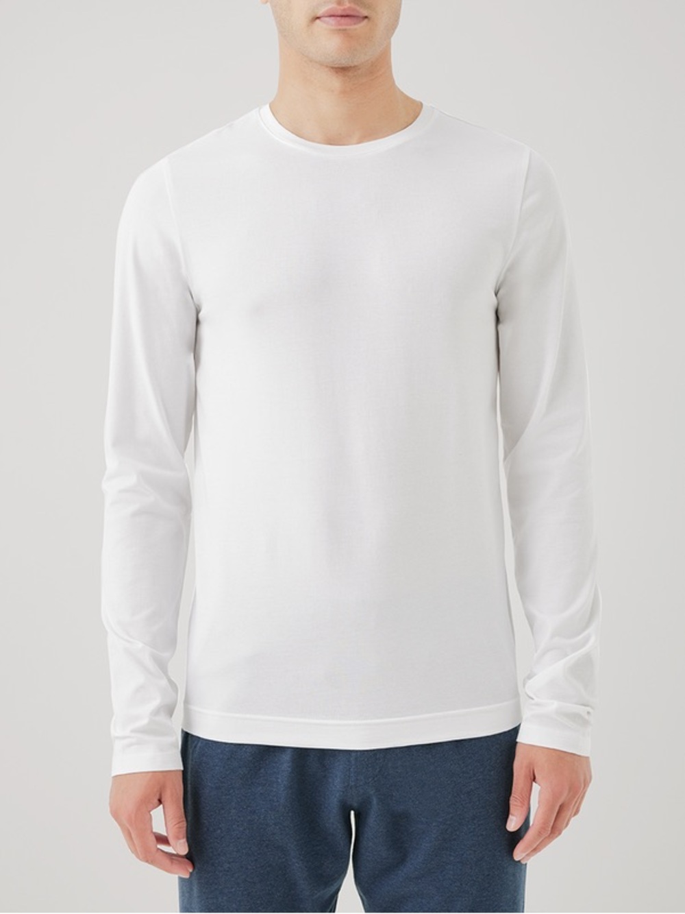 Pact Organic Cool Stretch Long Sleeve Crew Undershirt White size L